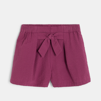 شورت مطرز بنفسجي سادة للفتيات